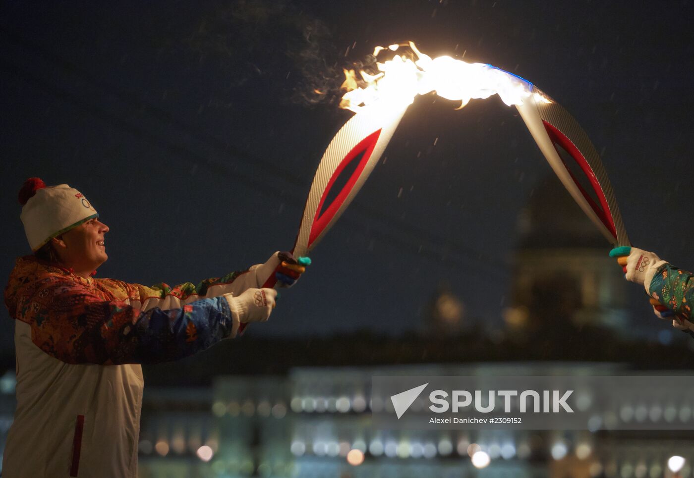 Olympic torch relay. St. Petersburg. Day Two