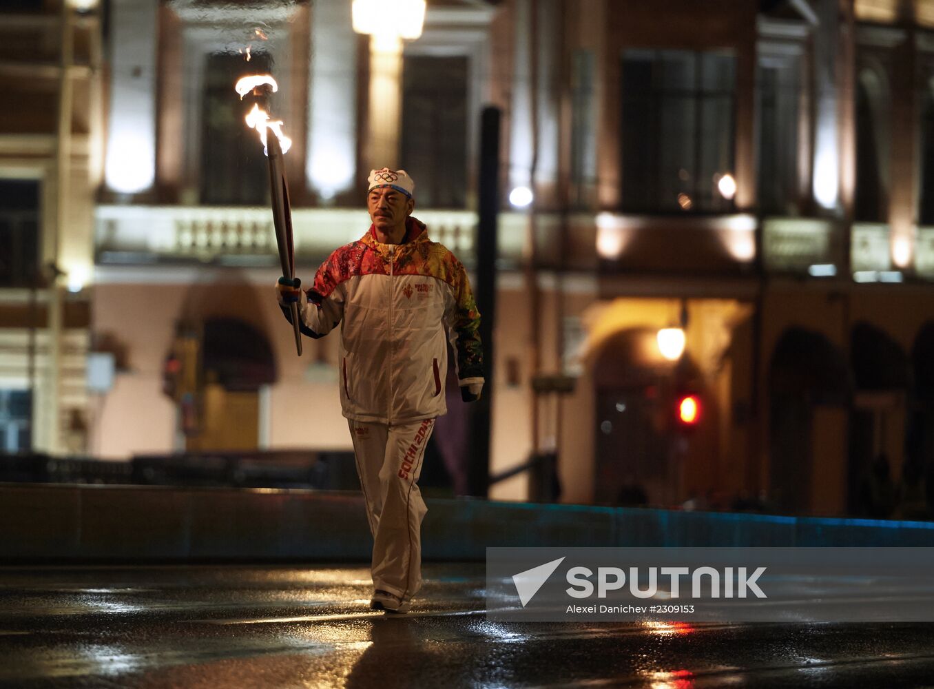 Olympic torch relay. St. Petersburg. Day Two