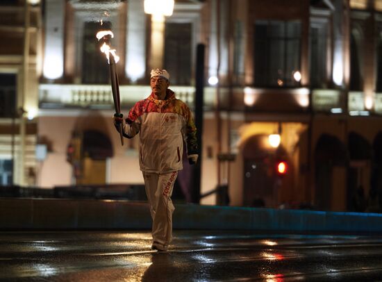 Olympic torch relay. St. Petersburg. Day Two