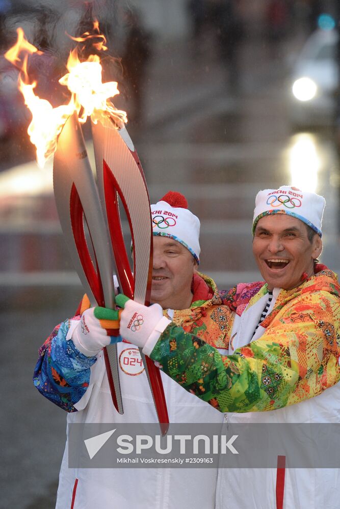 Olympic torch relay. St. Petersburg. Day Two