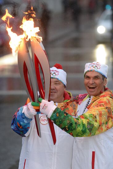 Olympic torch relay. St. Petersburg. Day Two