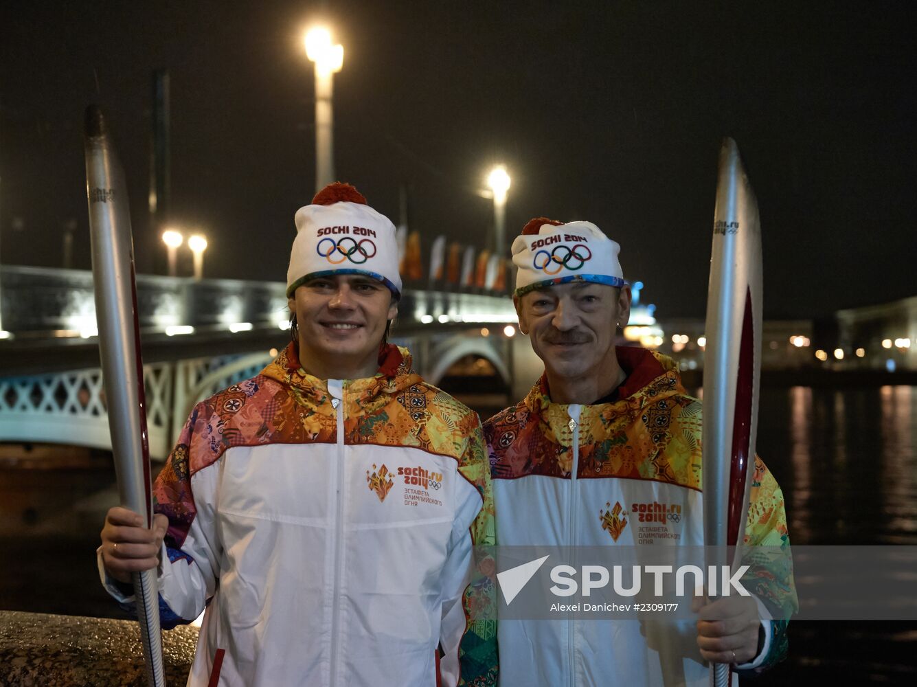 Olympic torch relay. St. Petersburg. Day Two