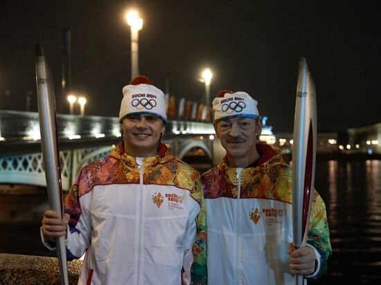 Olympic torch relay. St. Petersburg. Day Two