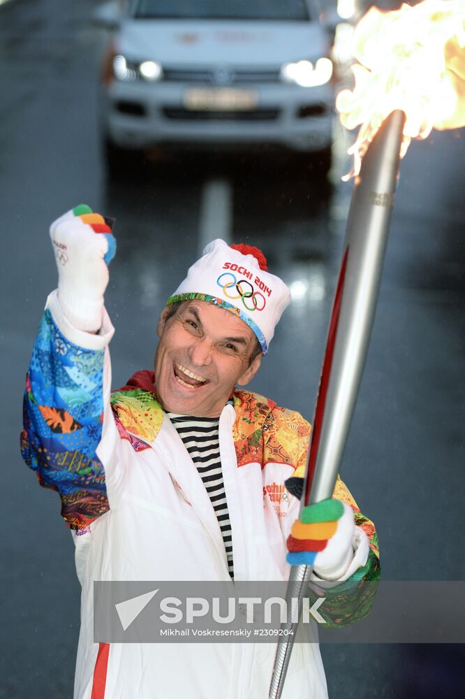 Olympic torch relay. St. Petersburg. Day Two