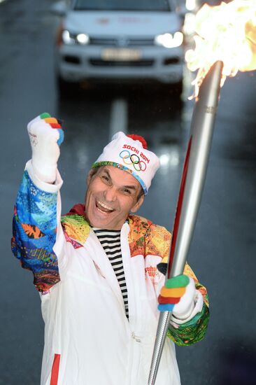 Olympic torch relay. St. Petersburg. Day Two