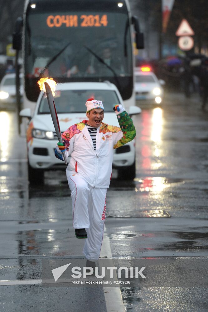 Olympic torch relay. St. Petersburg. Day Two