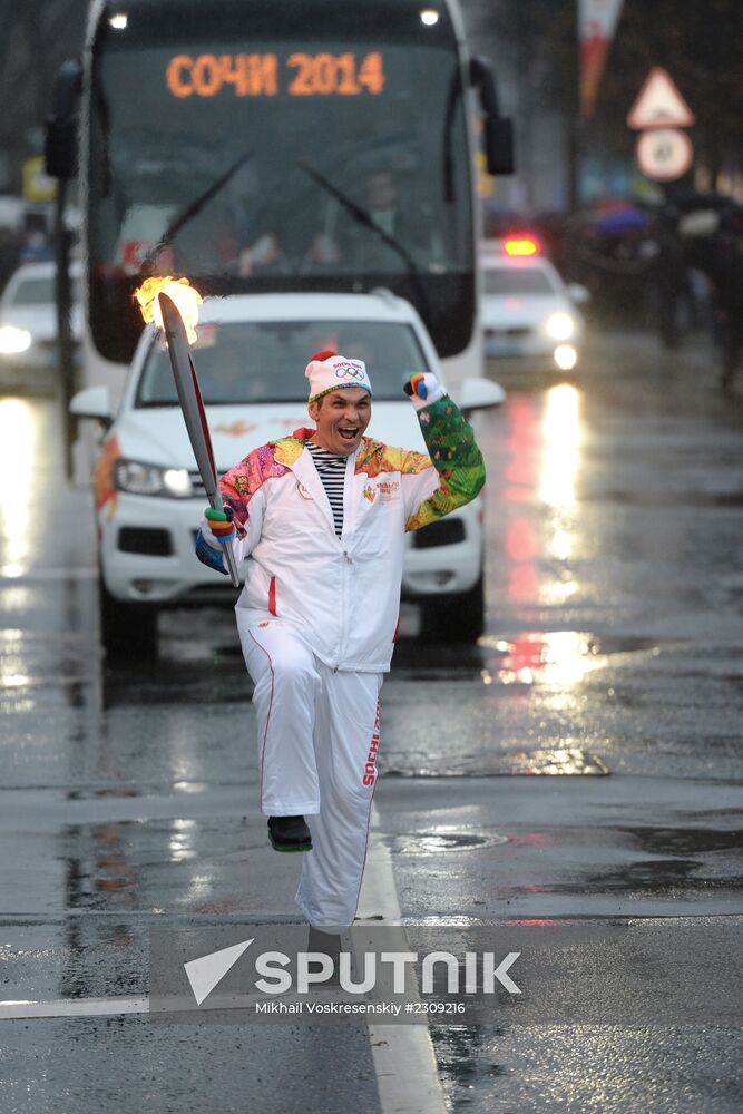 Olympic torch relay. St. Petersburg. Day Two