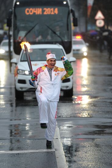 Olympic torch relay. St. Petersburg. Day Two