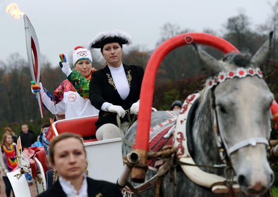 Olympic torch relay. St. Petersburg. Day Two