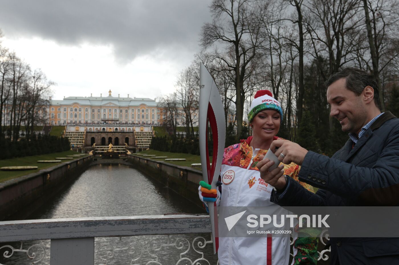 Olympic torch relay. St. Petersburg. Day Two
