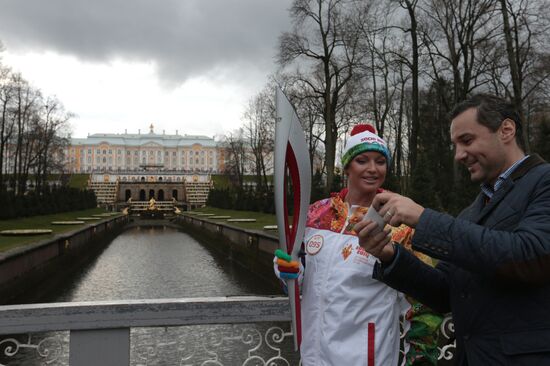 Olympic torch relay. St. Petersburg. Day Two
