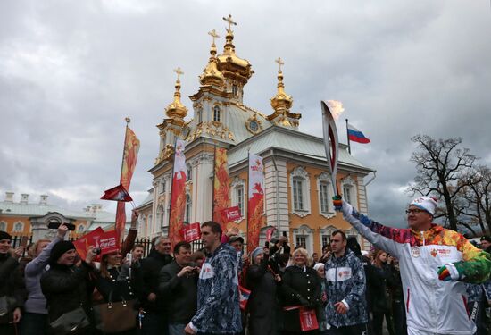 Olympic torch relay. St. Petersburg. Day Two