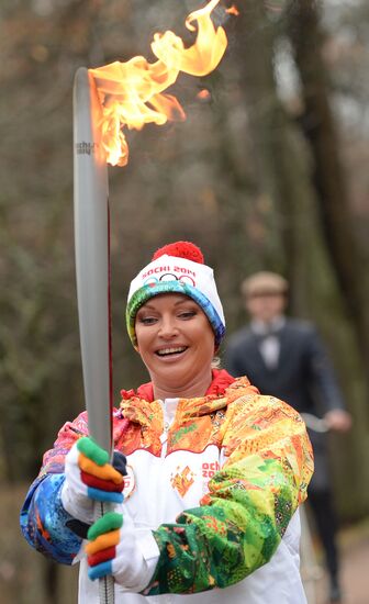 Olympic torch relay. St. Petersburg. Day Two