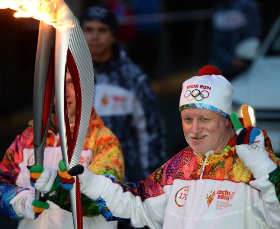 Olympic torch relay. St. Petersburg. Day Two