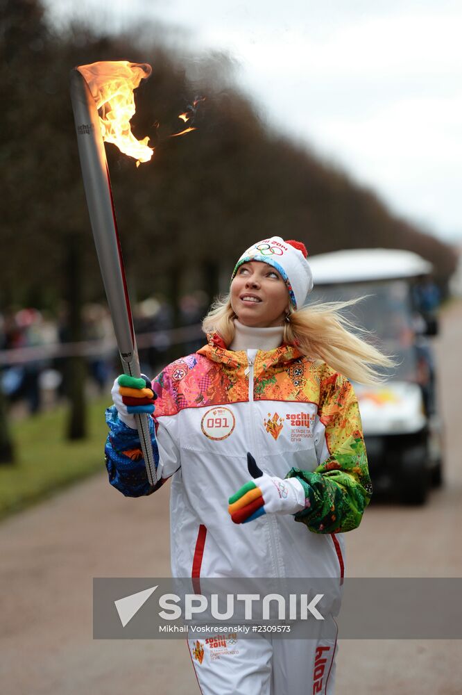 Olympic torch relay. St. Petersburg. Day Two