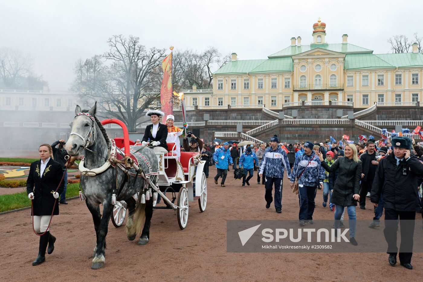 Olympic torch relay. St. Petersburg. Day Two