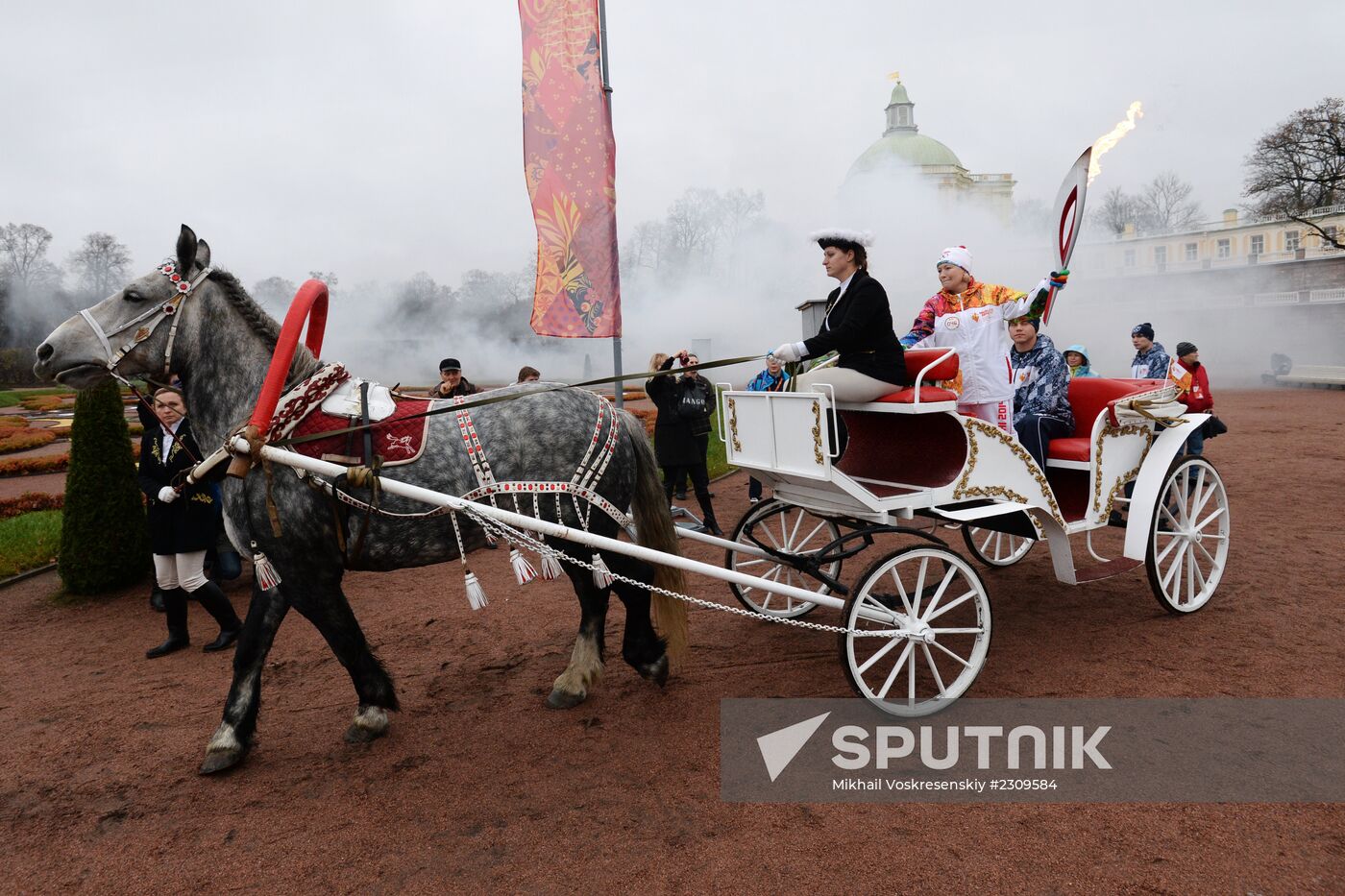 Olympic torch relay. St. Petersburg. Day Two
