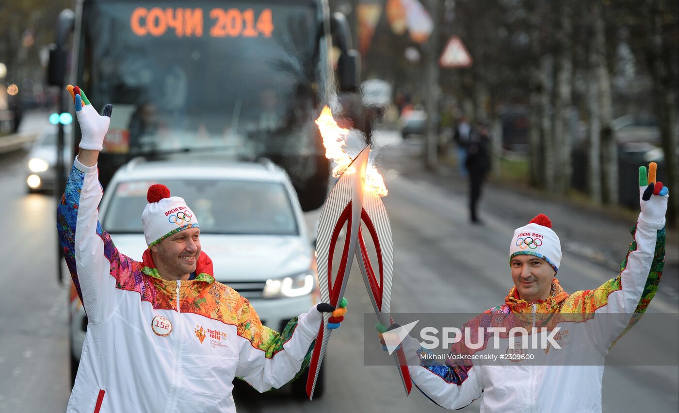 Olympic torch relay. St. Petersburg. Day Two