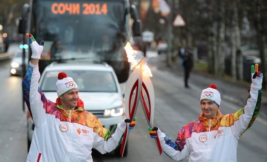 Olympic torch relay. St. Petersburg. Day Two