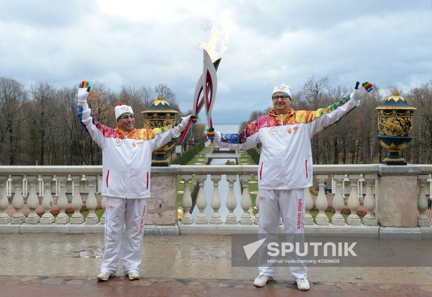 Olympic torch relay. St. Petersburg. Day Two