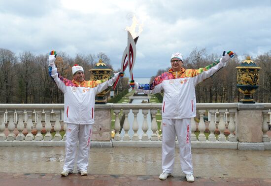 Olympic torch relay. St. Petersburg. Day Two
