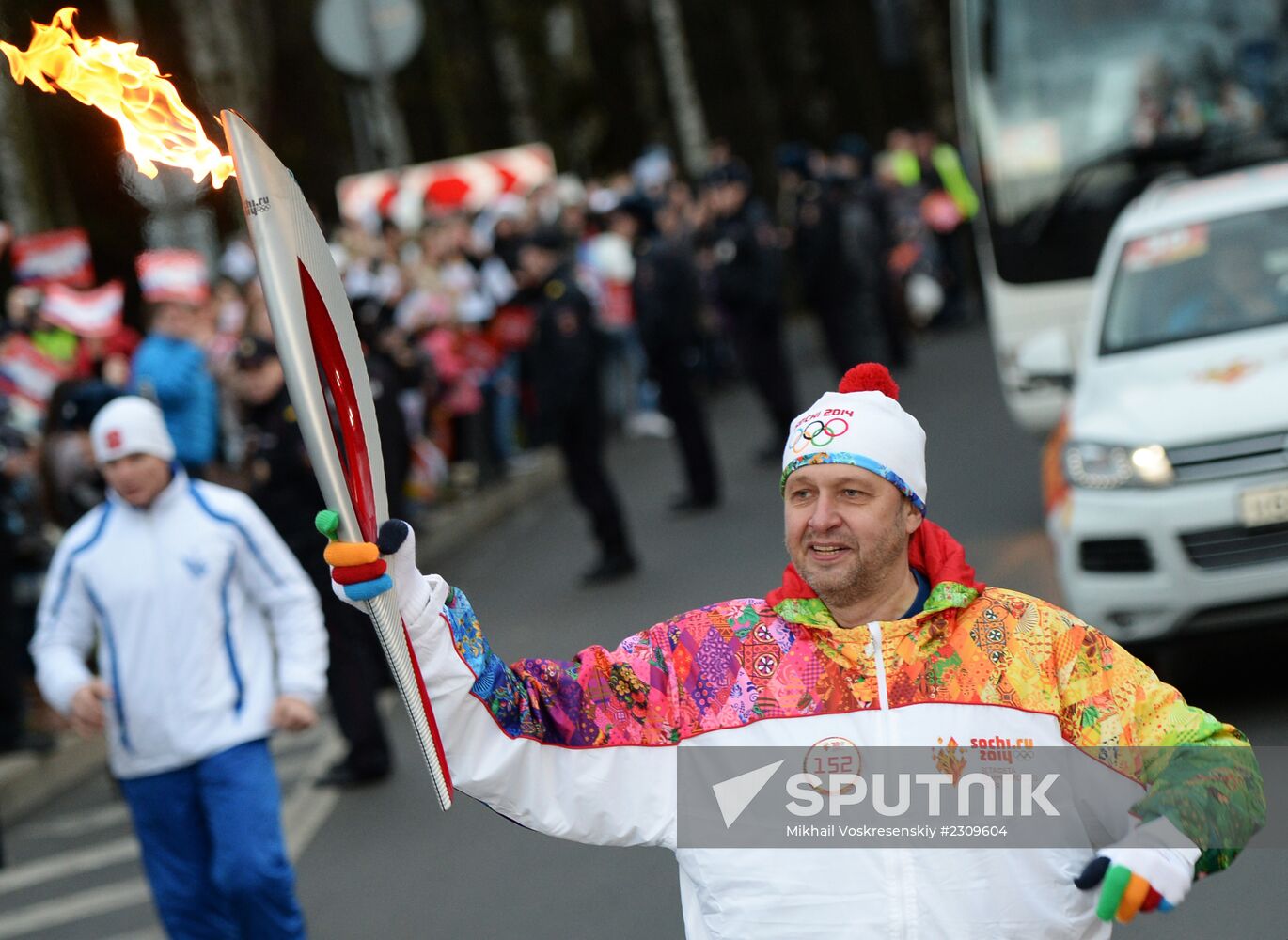 Olympic torch relay. St. Petersburg. Day Two