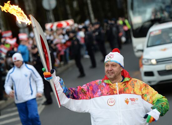 Olympic torch relay. St. Petersburg. Day Two