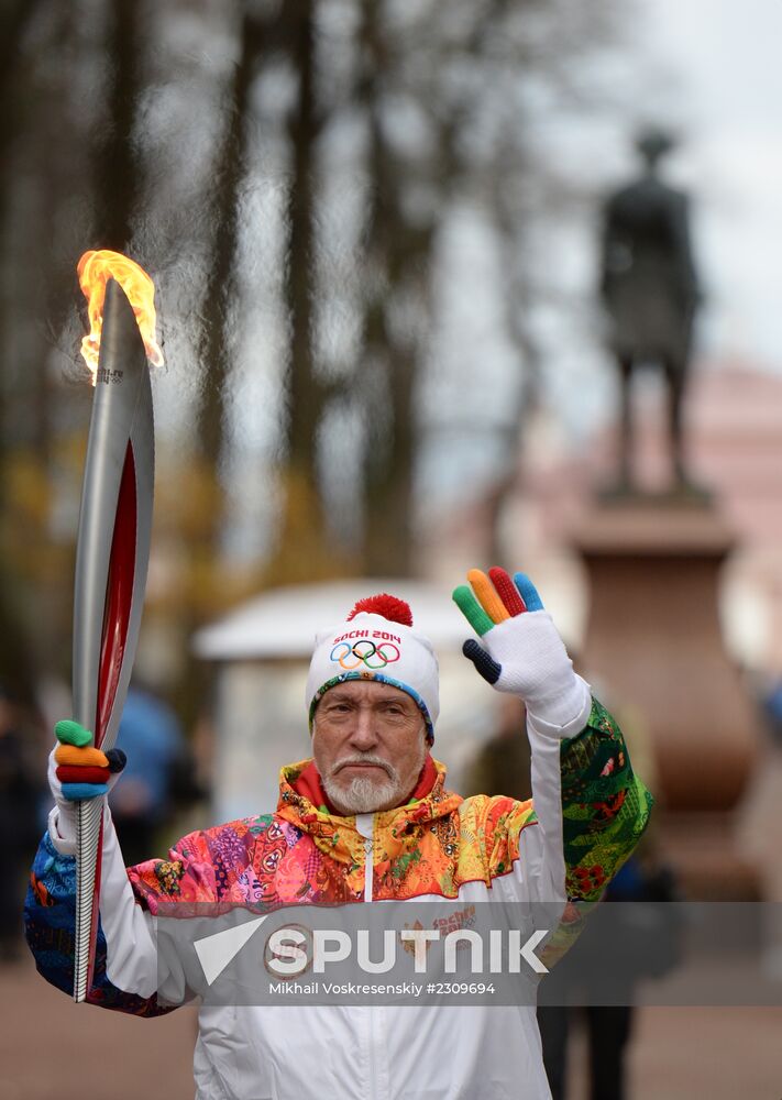 Olympic torch relay. St. Petersburg. Day Two