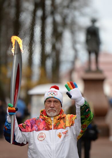 Olympic torch relay. St. Petersburg. Day Two