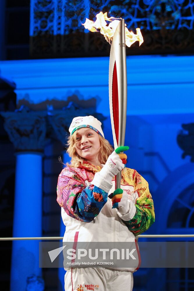 Olympic torch relay. St. Petersburg. Day Two