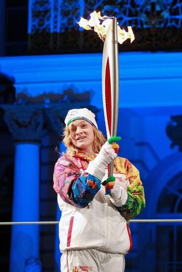 Olympic torch relay. St. Petersburg. Day Two