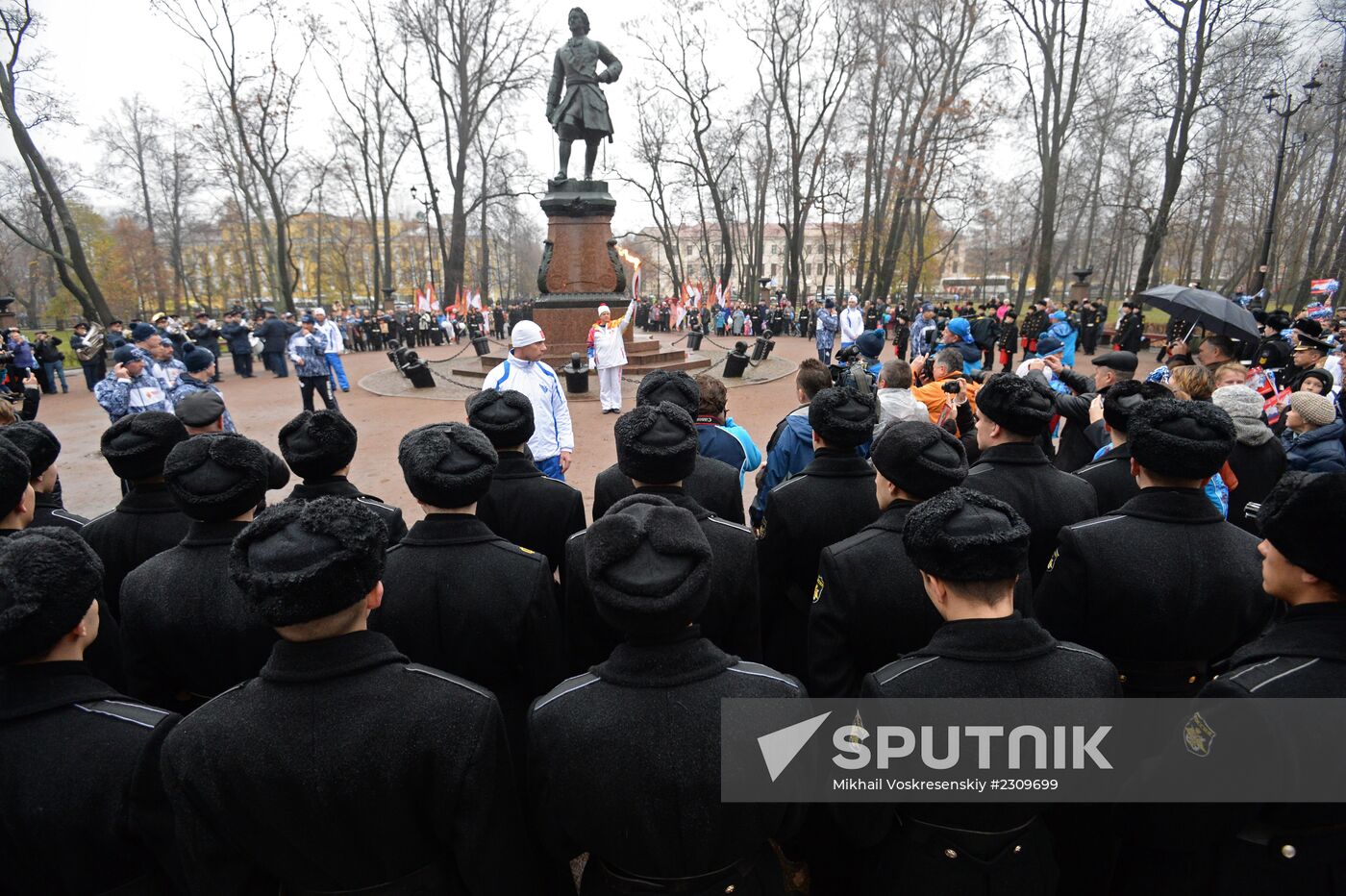 Olympic torch relay. St. Petersburg. Day Two