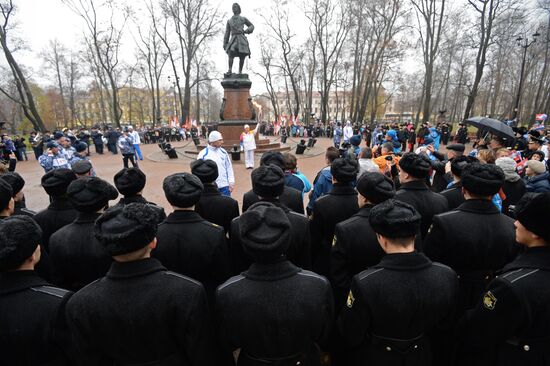 Olympic torch relay. St. Petersburg. Day Two