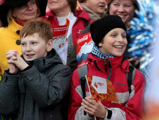 Olympic torch relay. St. Petersburg. Day Two