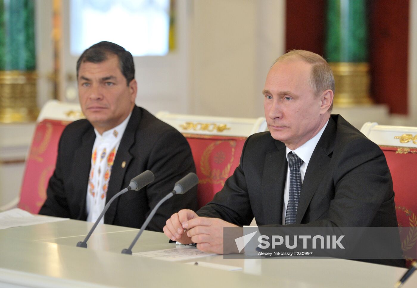 Vladimir Putin held talks with Rafael Correa in the Kremlin