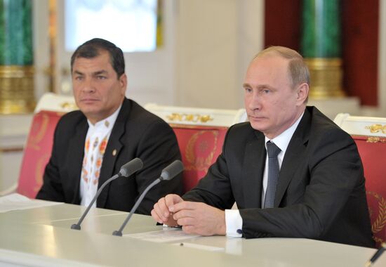 Vladimir Putin held talks with Rafael Correa in the Kremlin