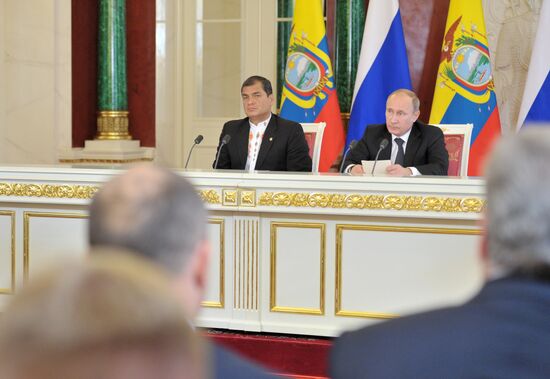 Vladimir Putin held talks with Rafael Correa in the Kremlin