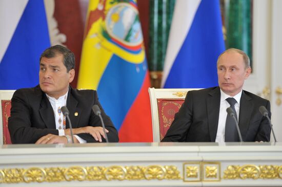 Vladimir Putin held talks with Rafael Correa in the Kremlin