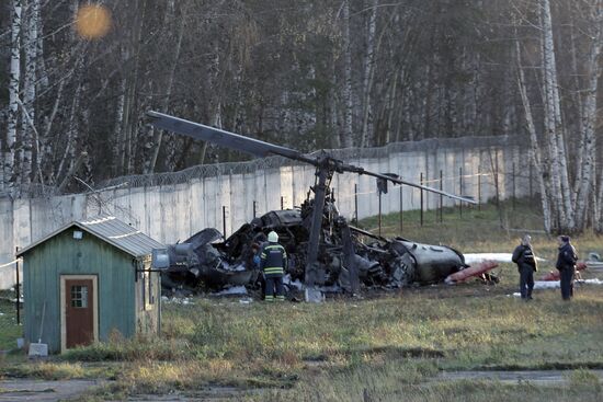 KA-52 helicopter crashed in Vykhino-Zhulebino district in Moscow