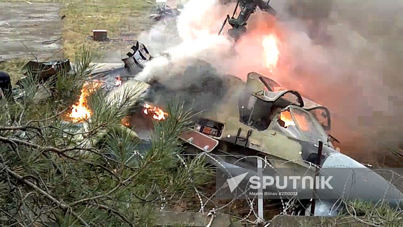 KA-52 helicopter crashed in Vykhino-Zhulebino district in Moscow