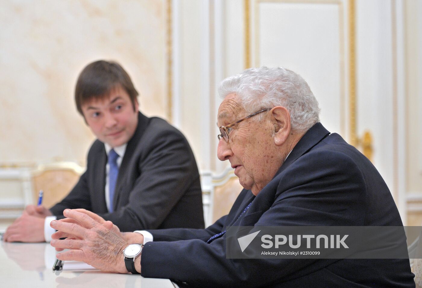 Vladimir Putin meets with Henry Kissinger