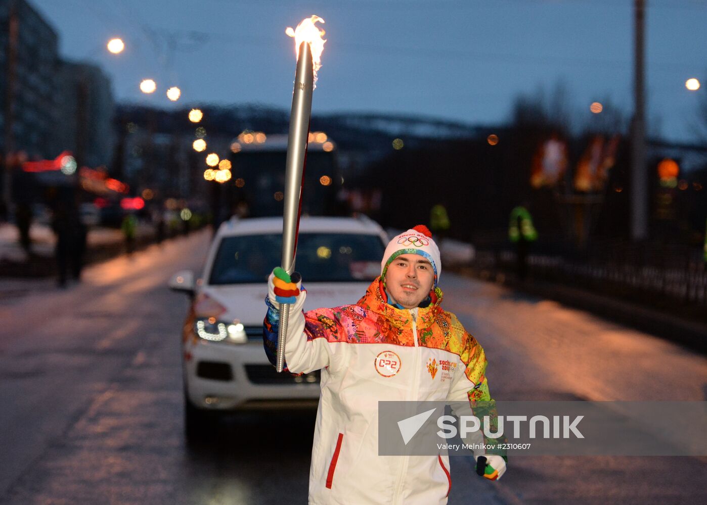 Olympic torch relay. Murmansk
