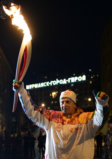 Sochi 2014 Olympic torch relay. Murmansk