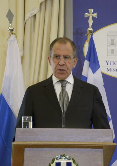 Russian Foreign Minister Sergei Lavrov visits Greece