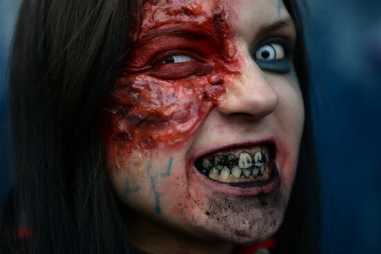 Zombi parade ahead of Halloween in Novosibirsk