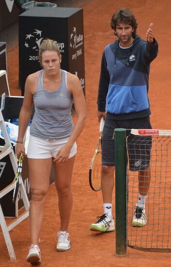 Tennis. Fed Cup 2013. Trainings