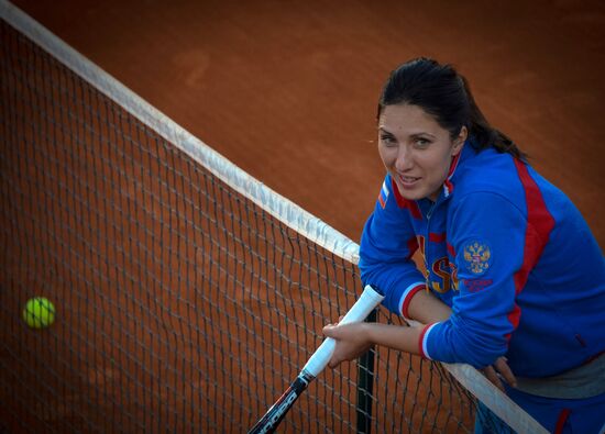 Tennis. Fed Cup 2013. Trainings