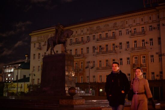 Fire in heat collector in downtown Moscow