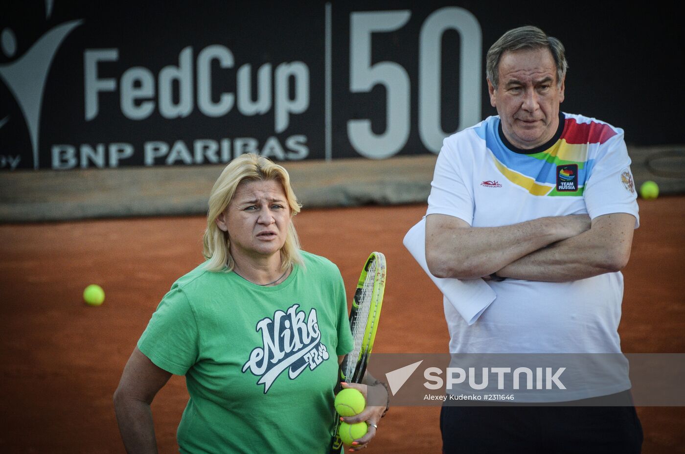 Tennis. Fed Cup 2013. Trainings