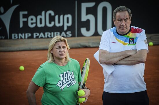 Tennis. Fed Cup 2013. Trainings